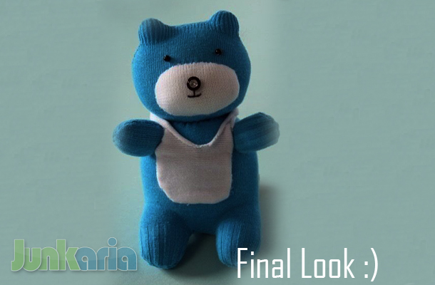 funny teddy bear made from socks final look